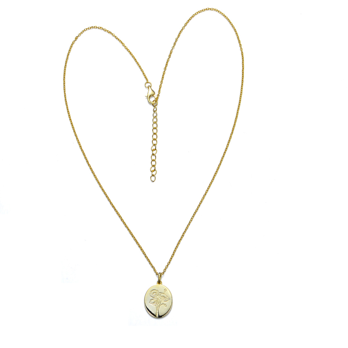 carved daffodil pendant necklace