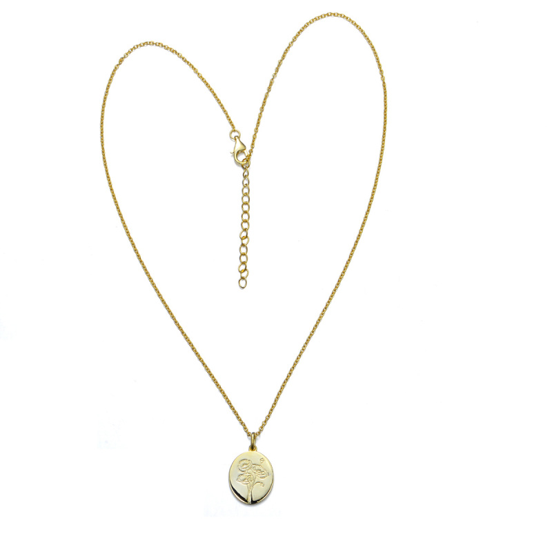 carved daffodil pendant necklace