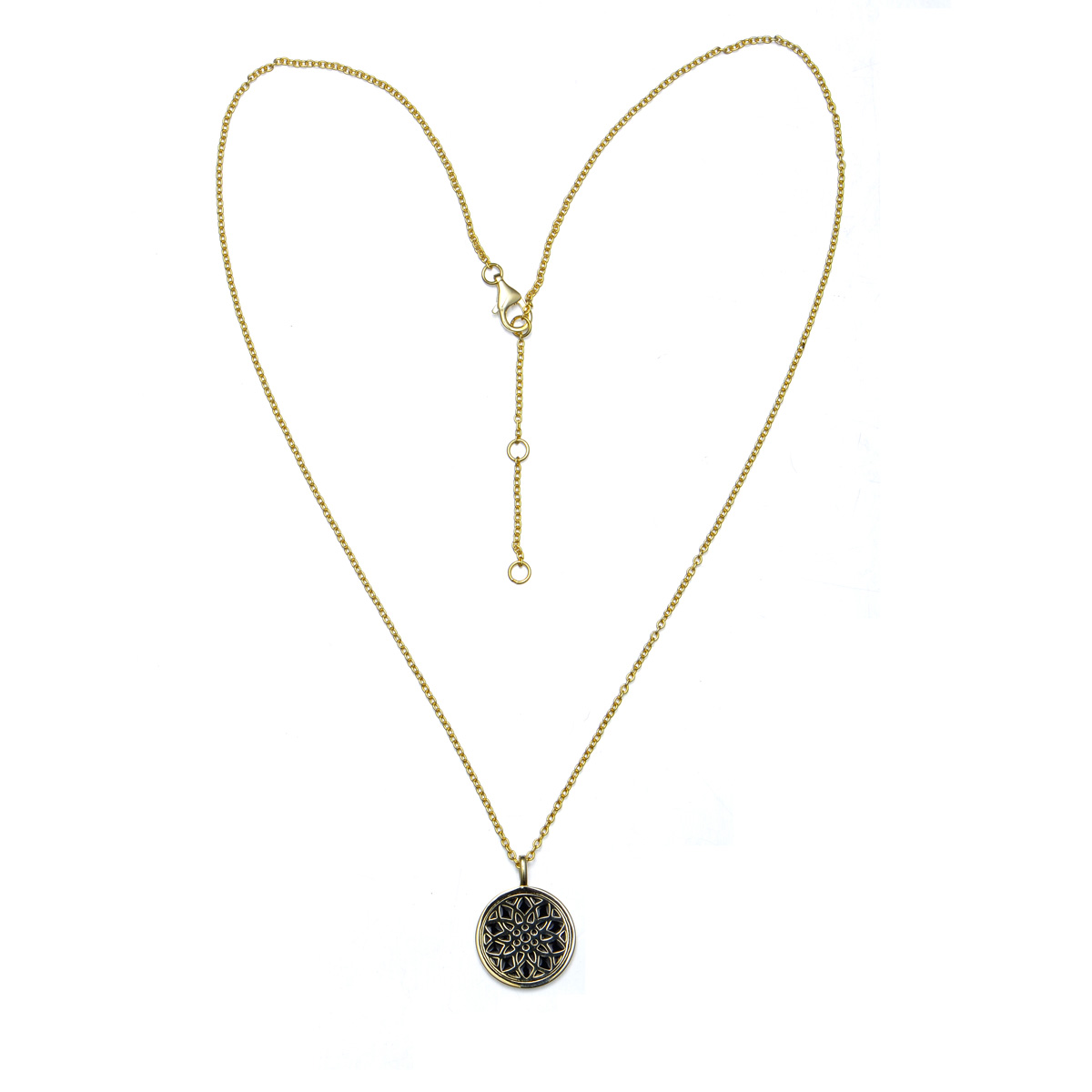 Geometric flower pendant necklace