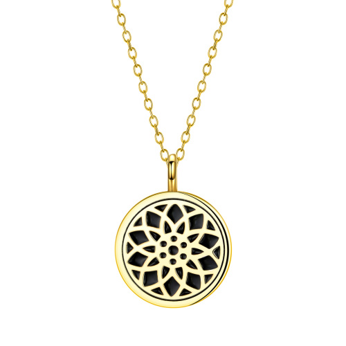 Geometric flower pendant necklace