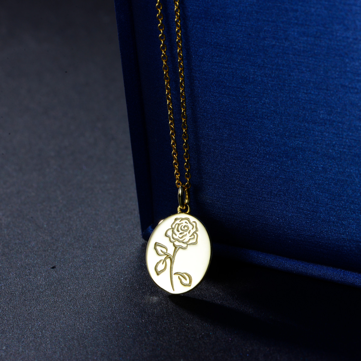 carved rose pendant necklace
