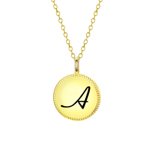 carved letter pendant necklace