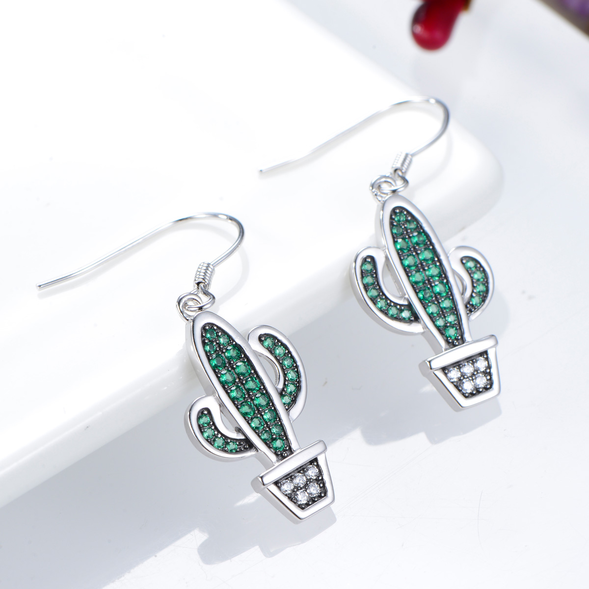 cactus hook earrings