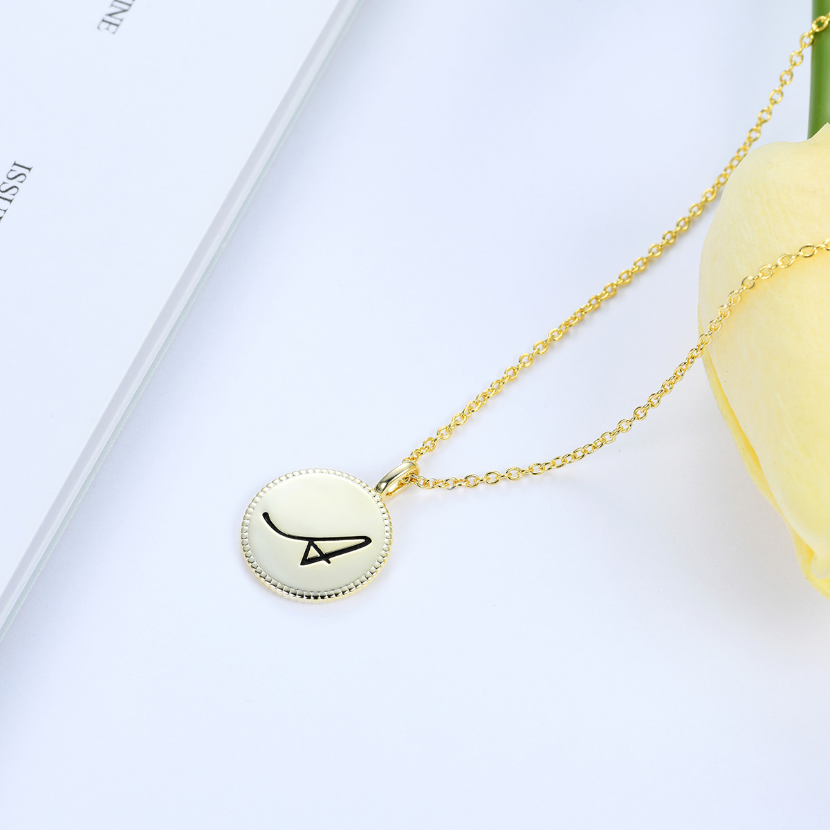 carved letter pendant necklace