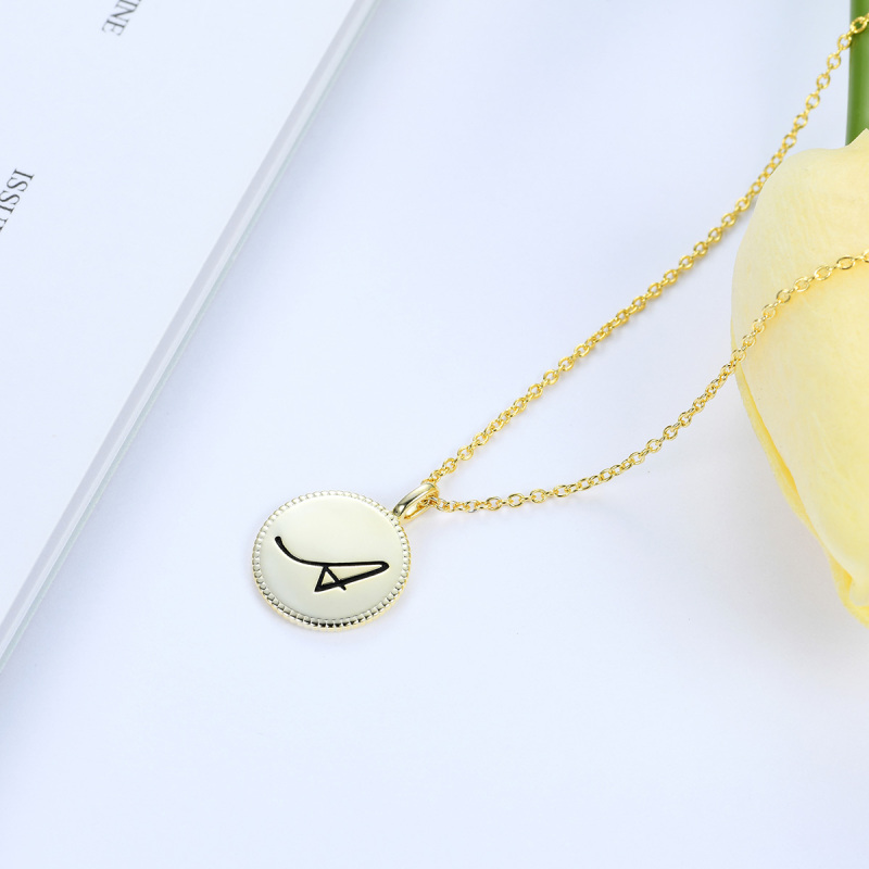 carved letter pendant necklace