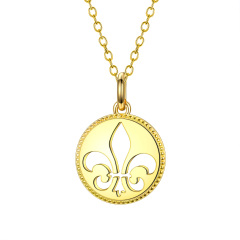 greenish lily flower pendant necklace