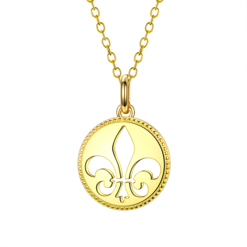 greenish lily flower pendant necklace