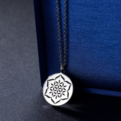 geometric flower pendant necklace