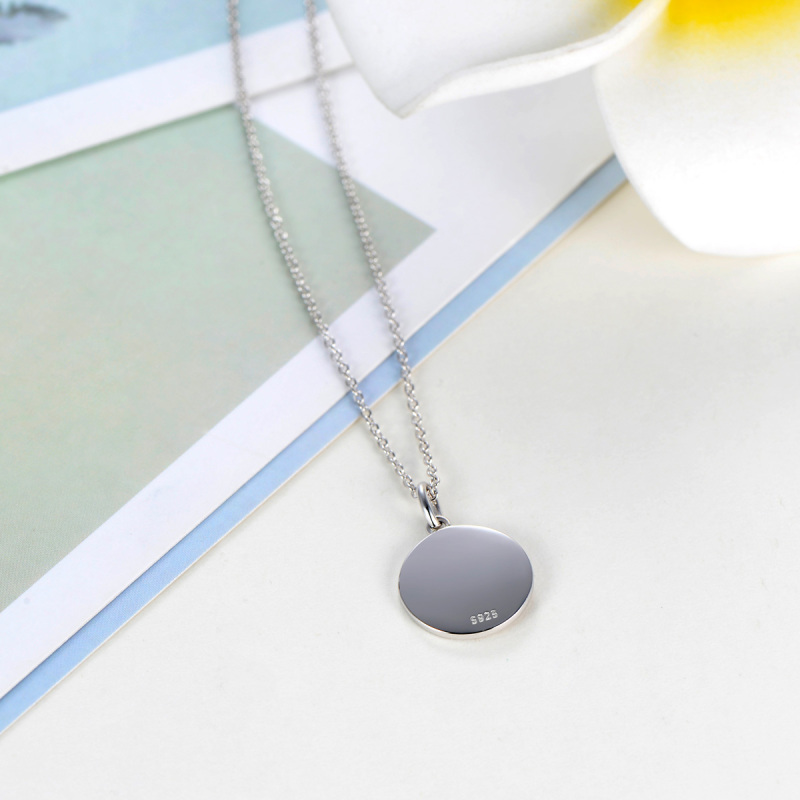 greenish lily flower coin pendant necklace