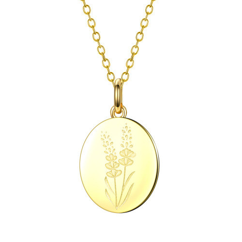 carved lavender pendant necklace