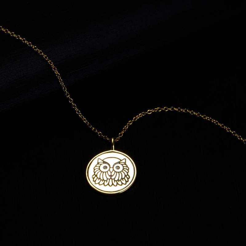 owl coin pendant necklace