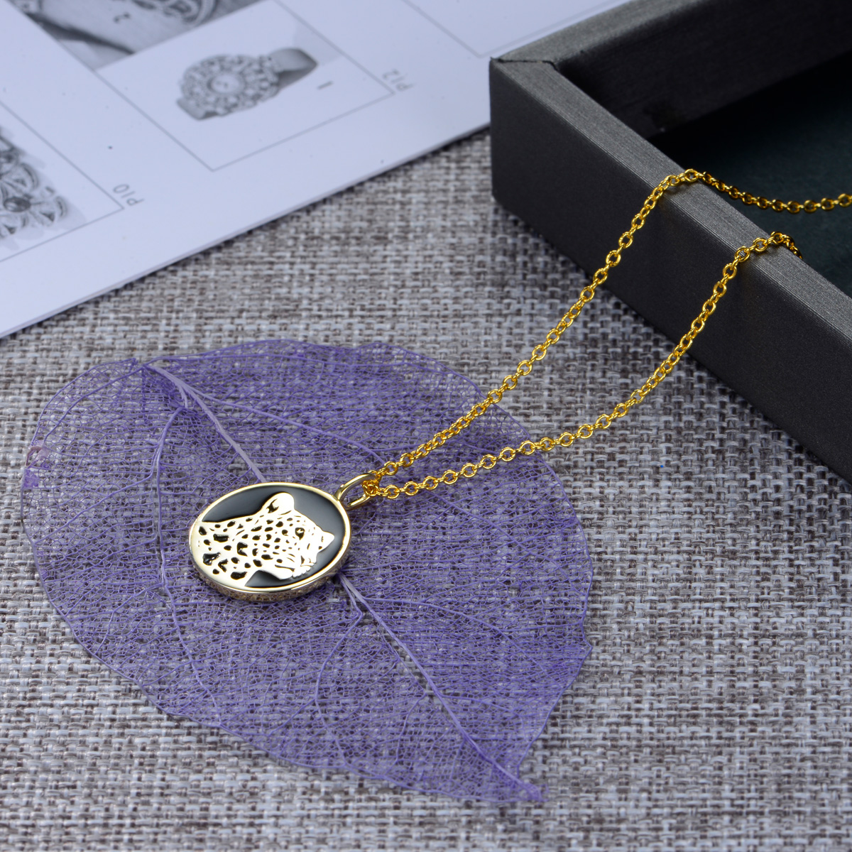 leopard coin pendant necklace