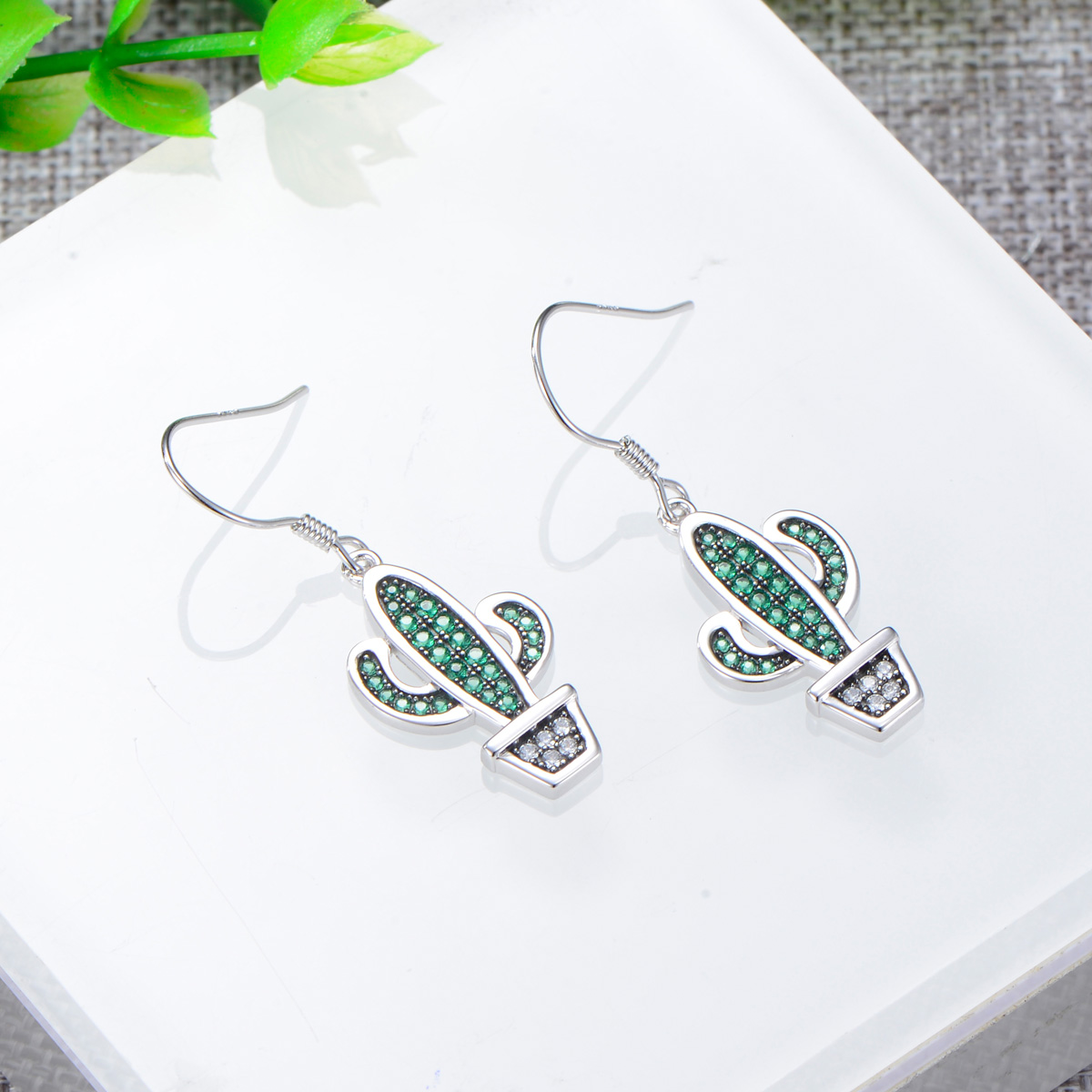 cactus hook earrings
