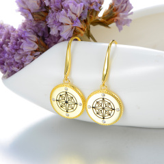 compass rose hook earrings