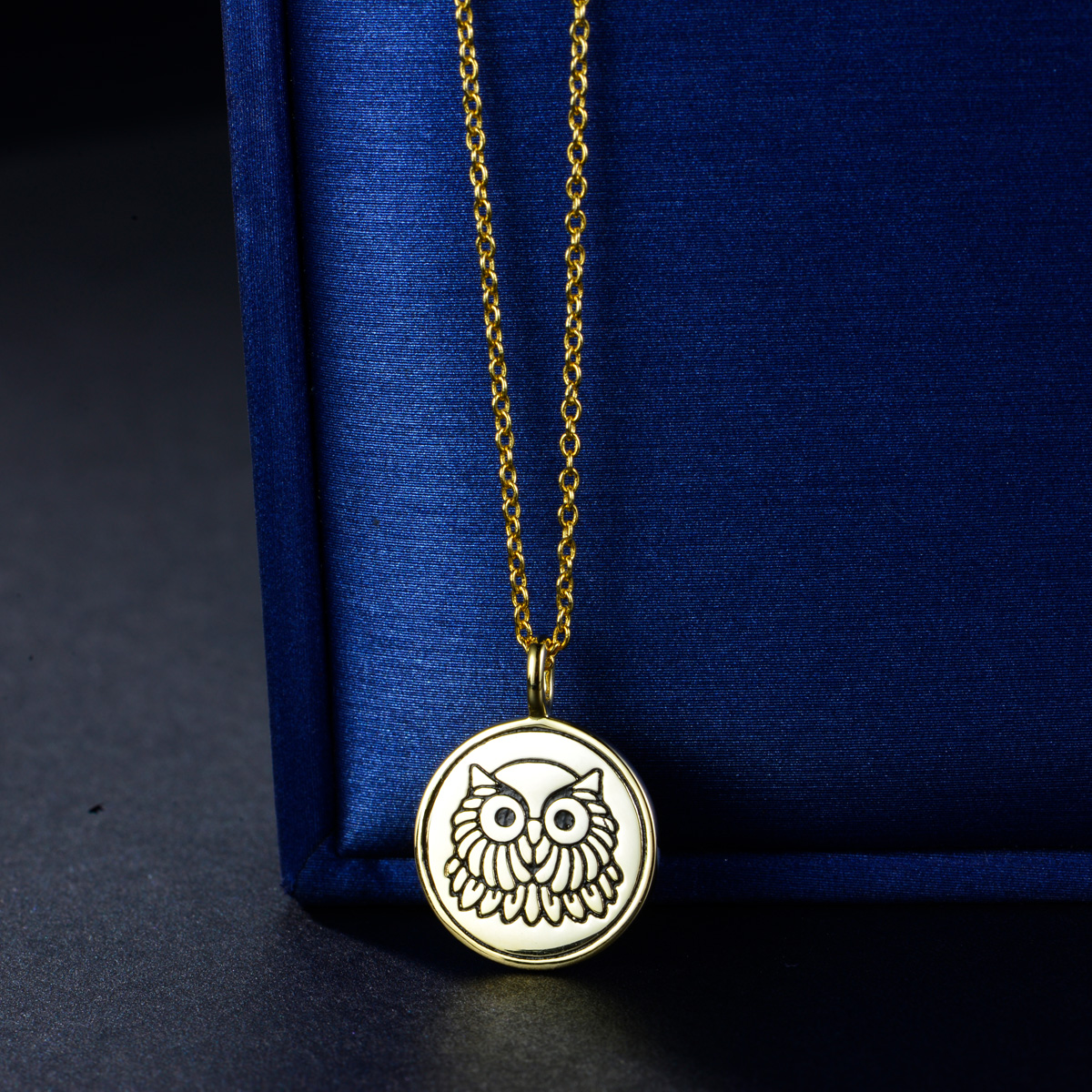owl coin pendant necklace
