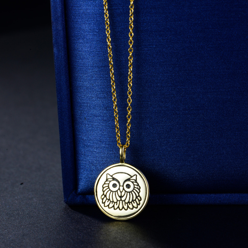owl coin pendant necklace