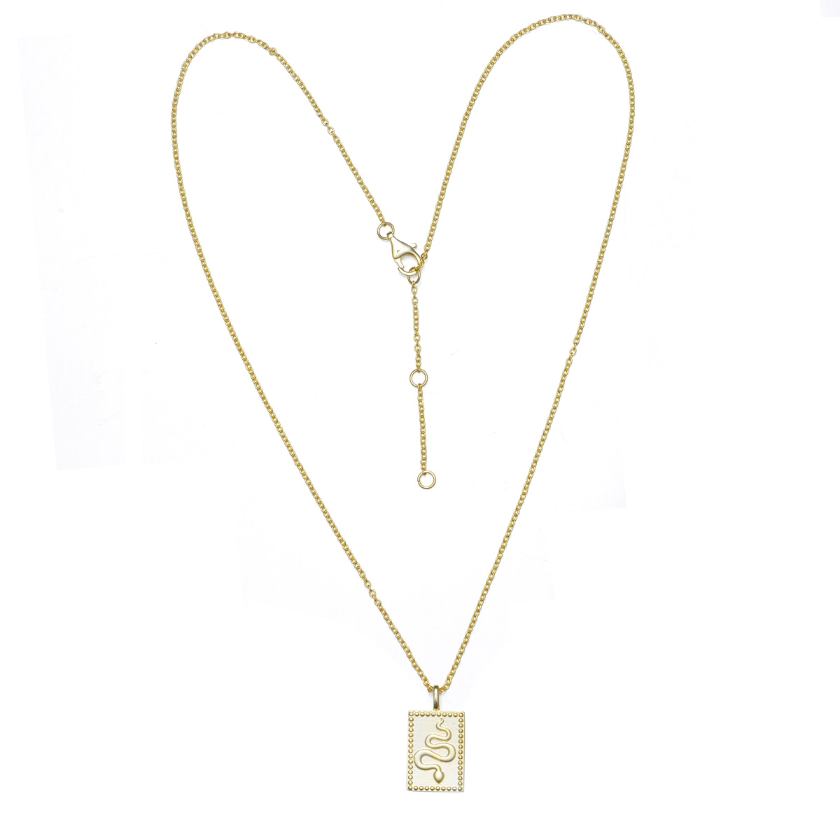 snake rectangular pendant necklace