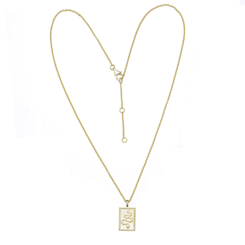 snake rectangular pendant necklace