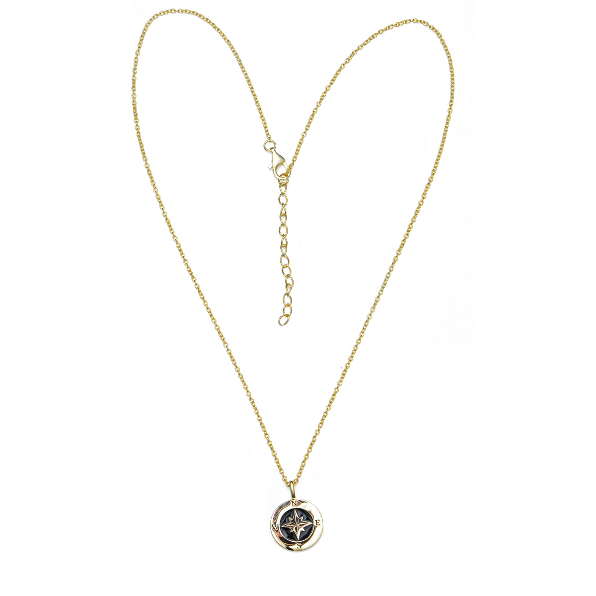 compass rose enamel pendant necklace