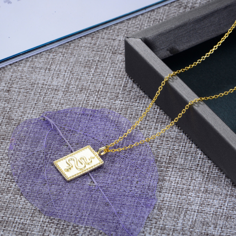 snake rectangular pendant necklace