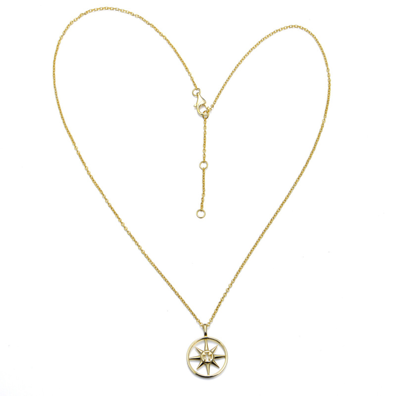 compass rose cross pendant necklace