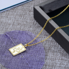 snake rectangular pendant necklace