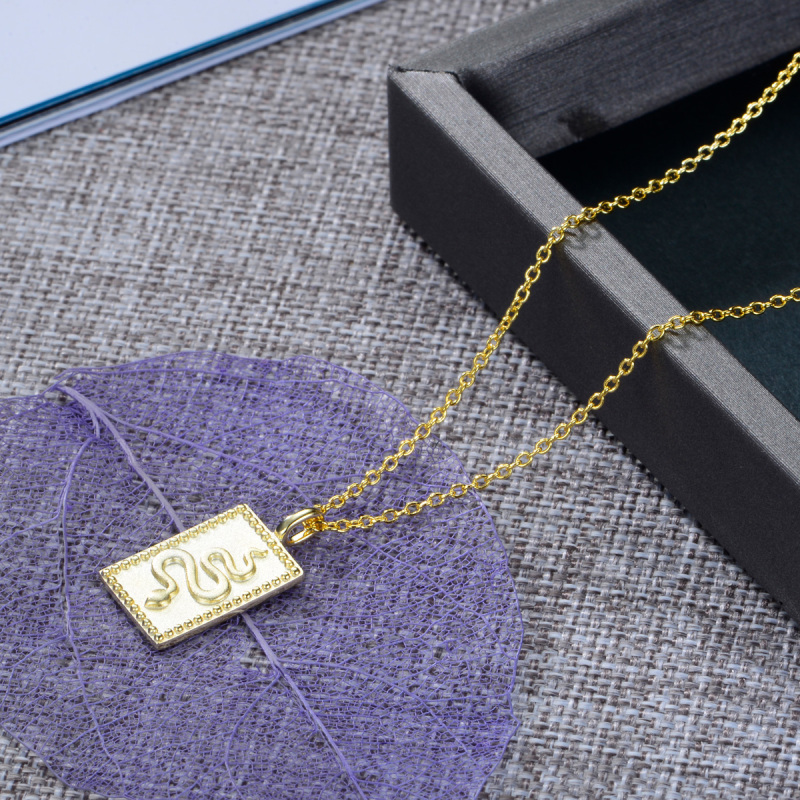 snake rectangular pendant necklace