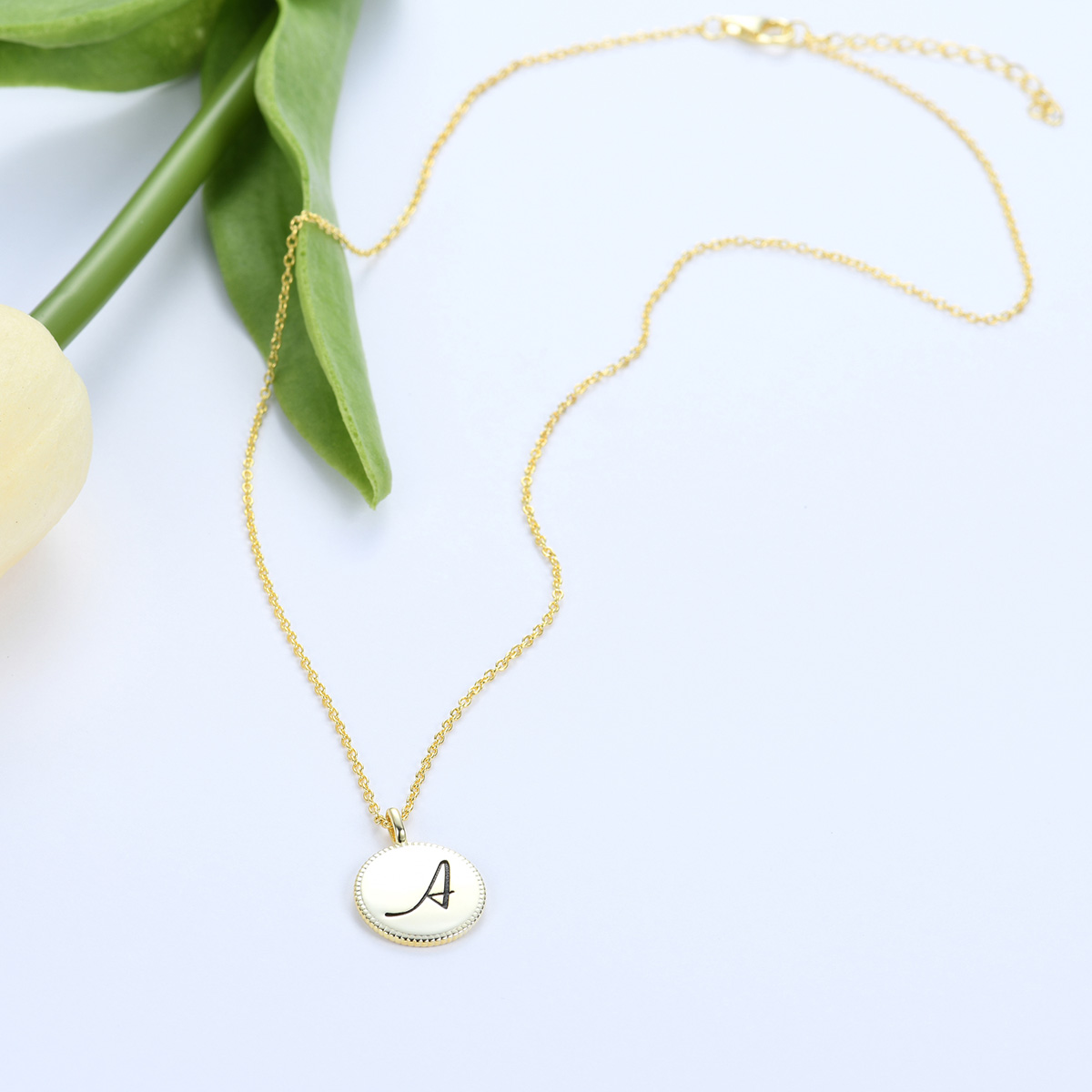 carved letter pendant necklace