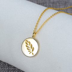 Hollow out a feather pendant necklace