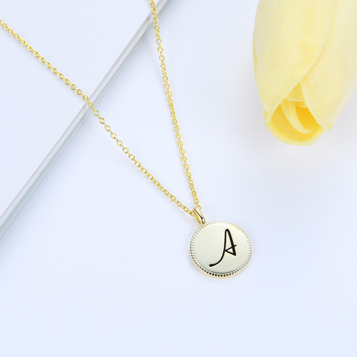 carved letter pendant necklace
