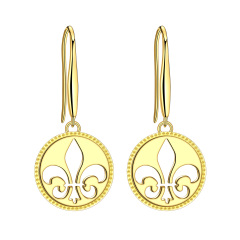 Hollow out lily hook earrings