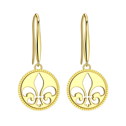 Hollow out lily hook earrings