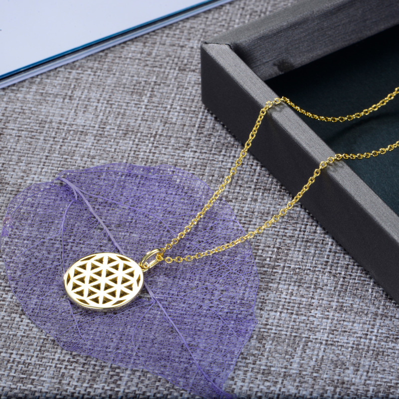 geometry coin pendant necklace
