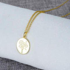 carved daffodil pendant necklace