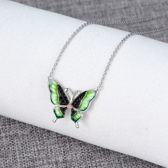 colorful enamel butterfly necklace