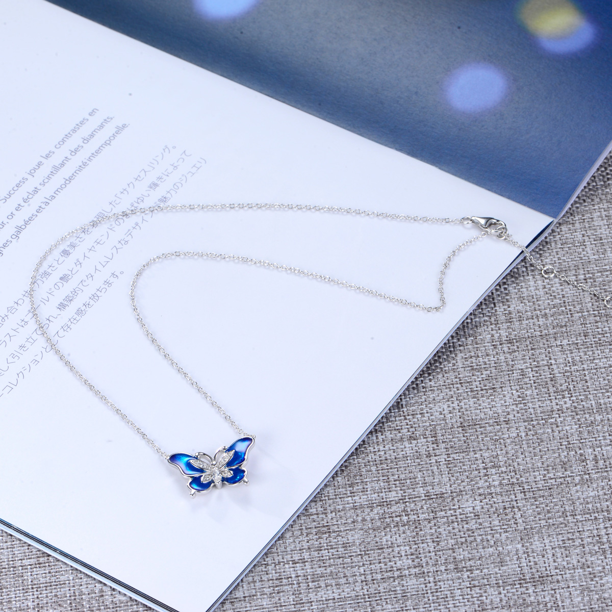 enamel butterfly necklace