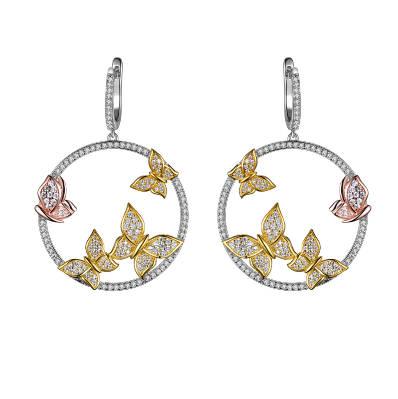 great circle butterfly earrings