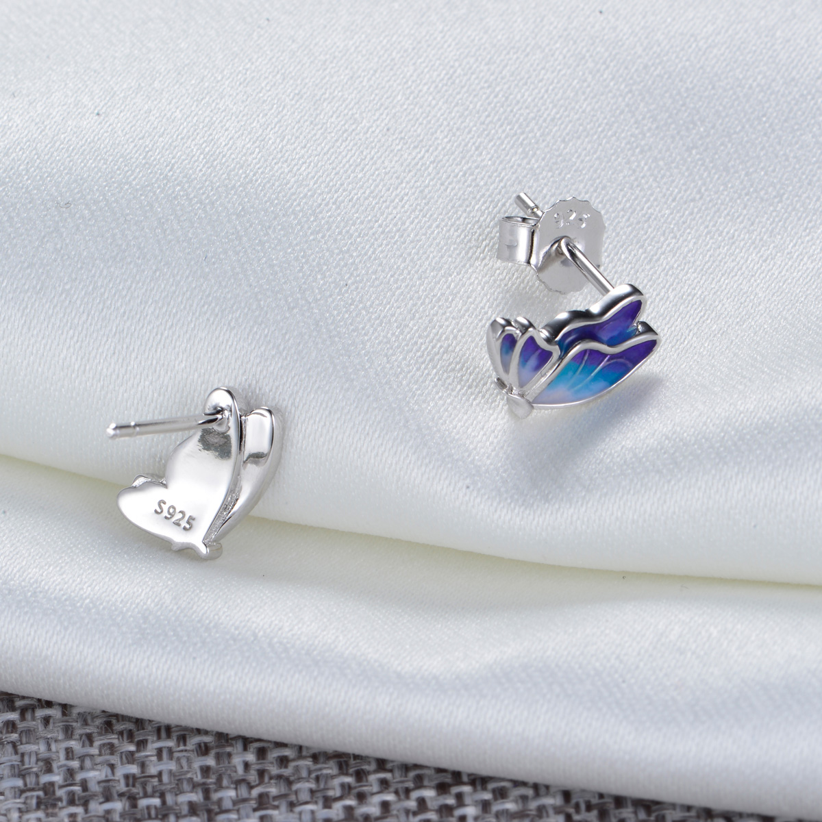 gradual enamel butterfly earrings