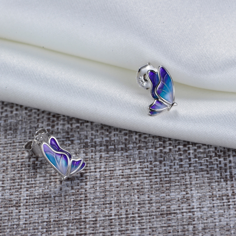 gradual enamel butterfly earrings