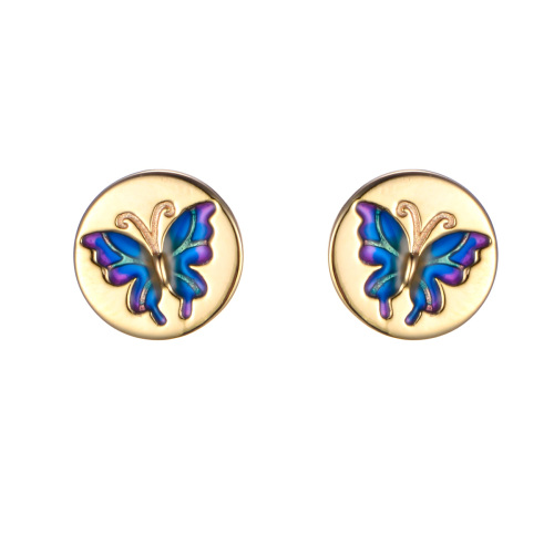 butterfly champagne gold earrings