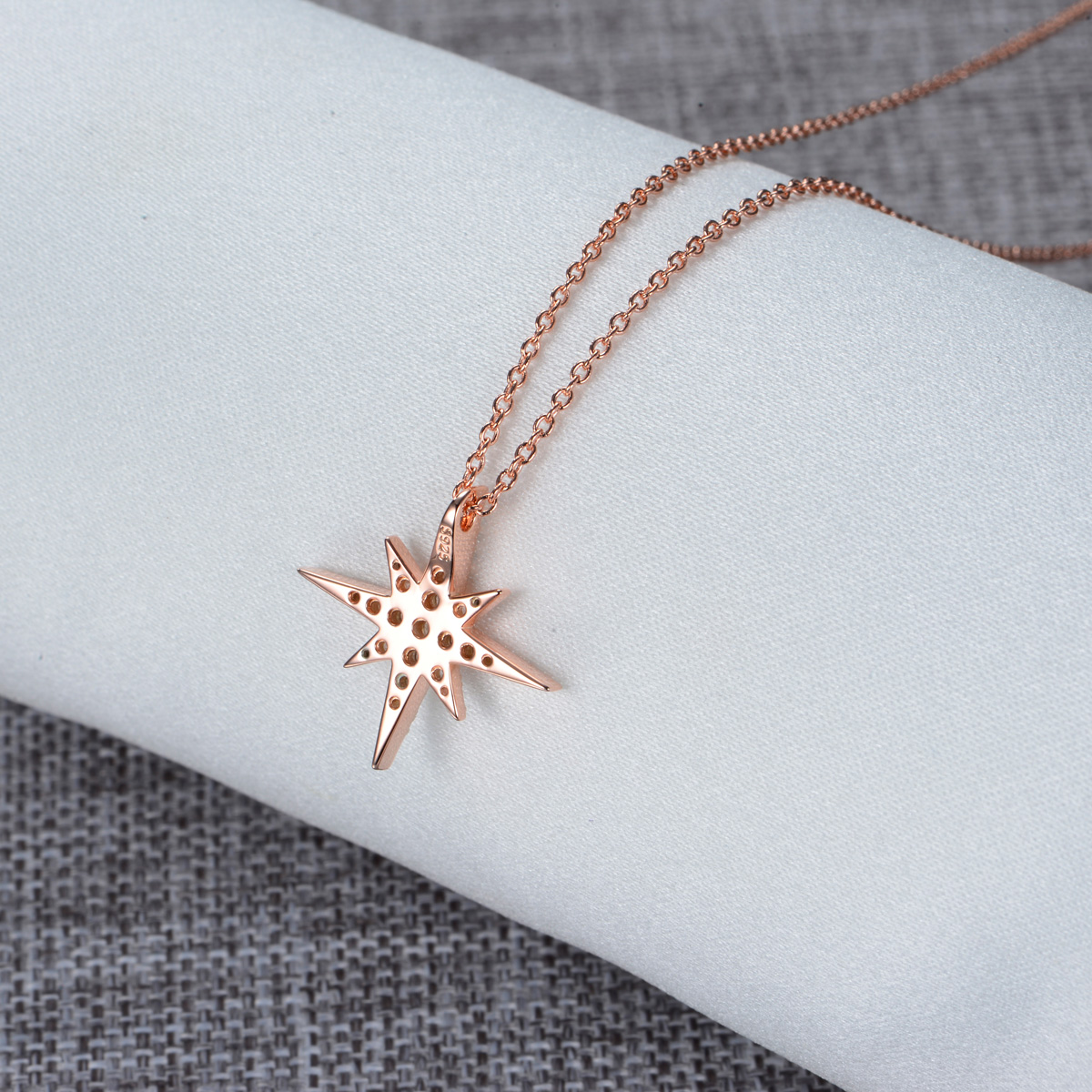 twinkling star rose gold necklace