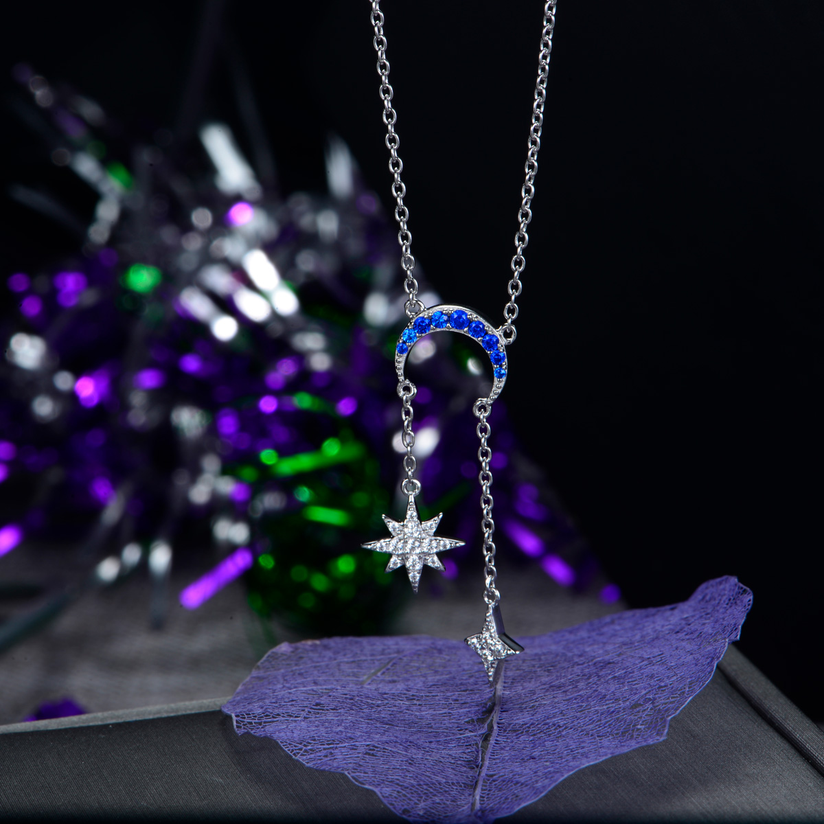 star moon shining necklace