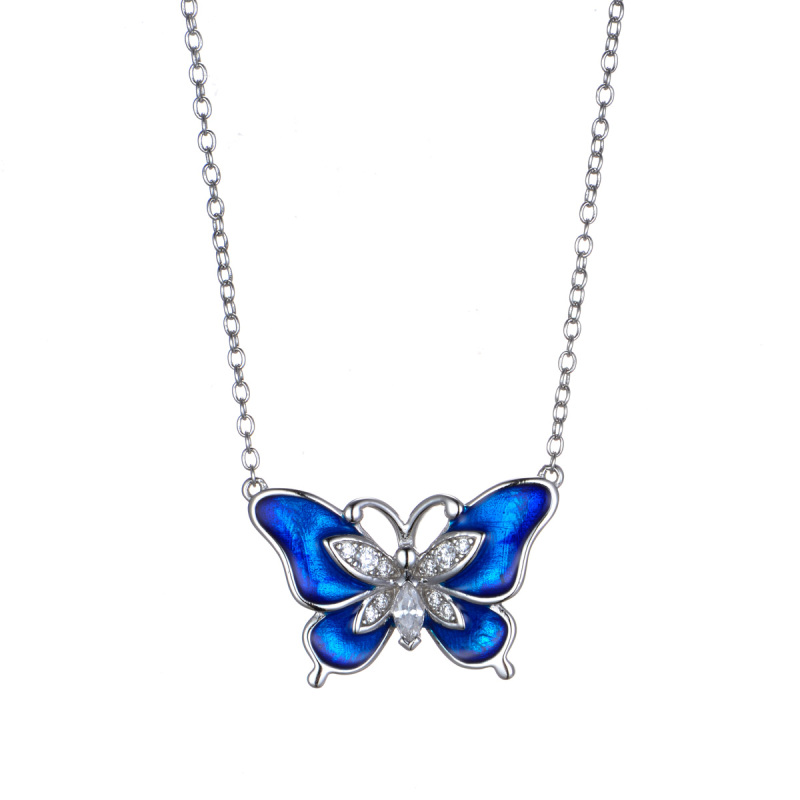 enamel butterfly necklace