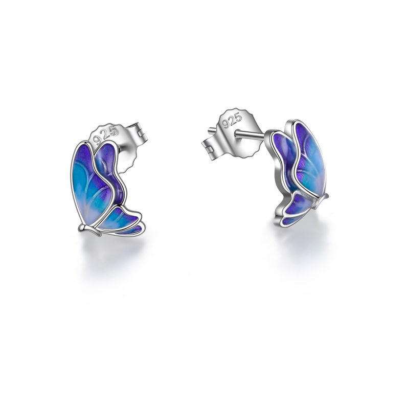 gradual enamel butterfly earrings