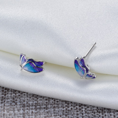 gradual enamel butterfly earrings