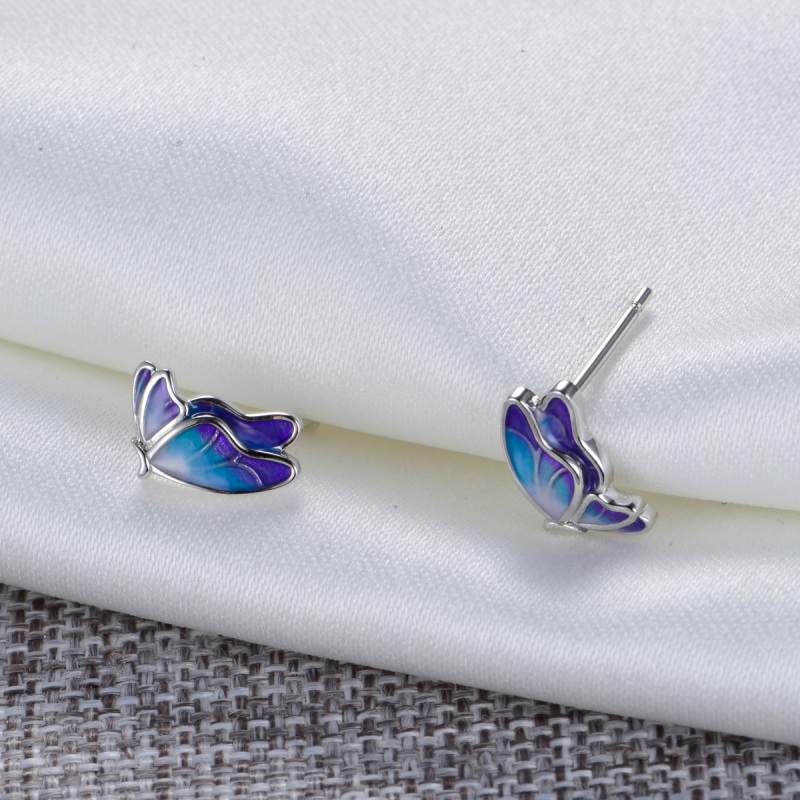gradual enamel butterfly earrings