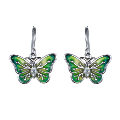 enamel butterfly hook earrings