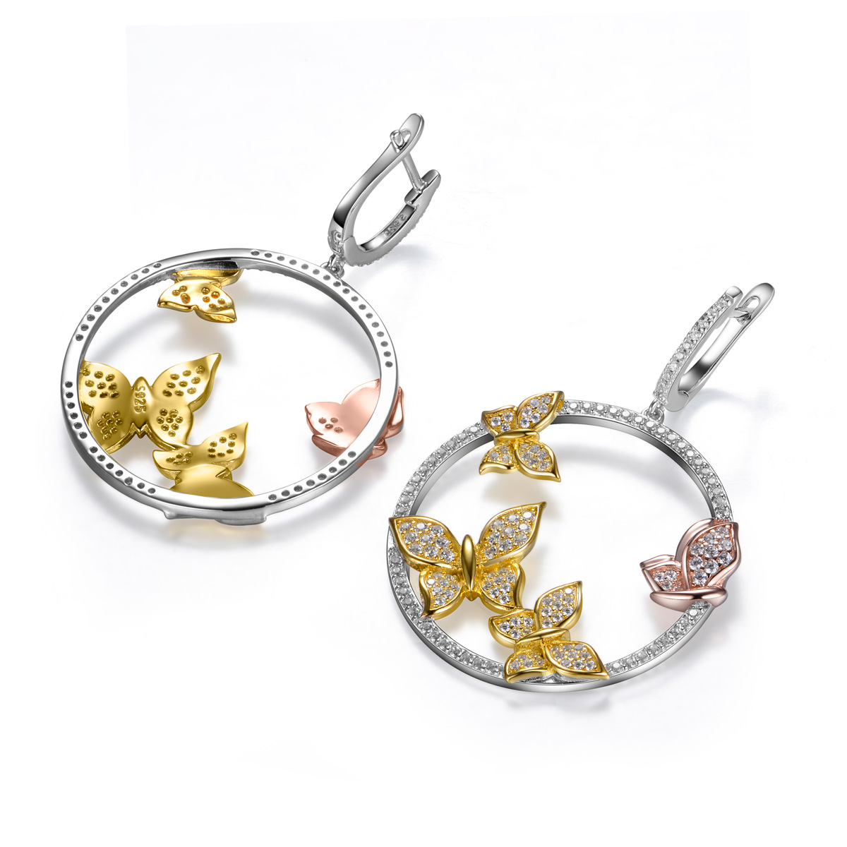 great circle butterfly earrings