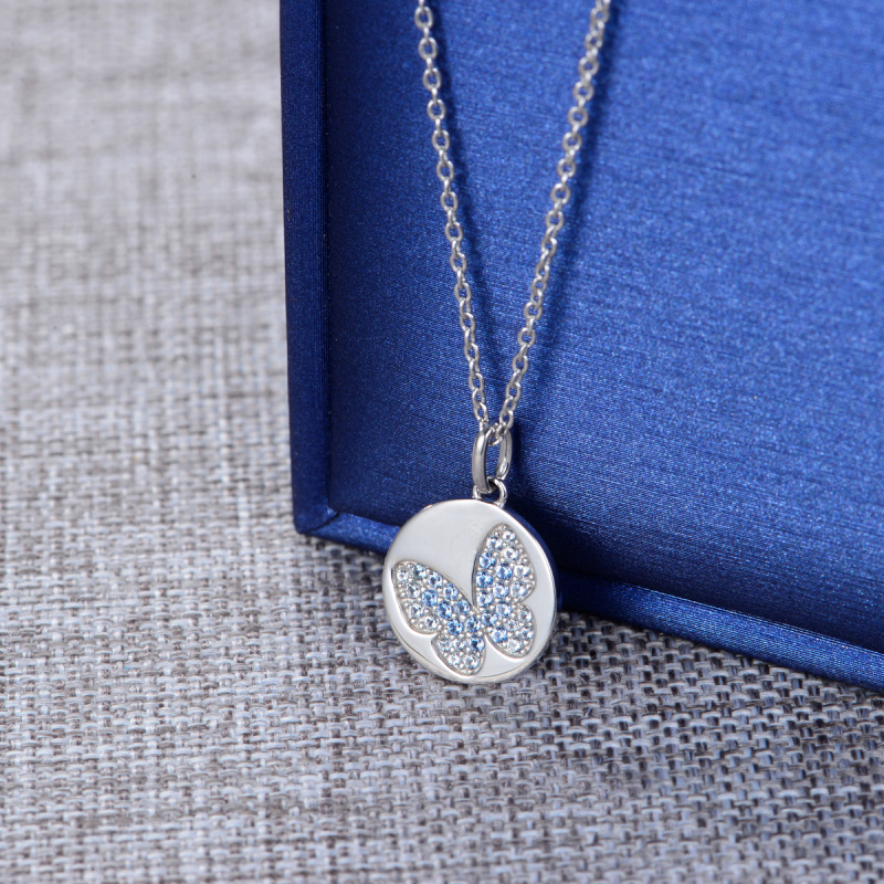butterfly coin pendant necklace