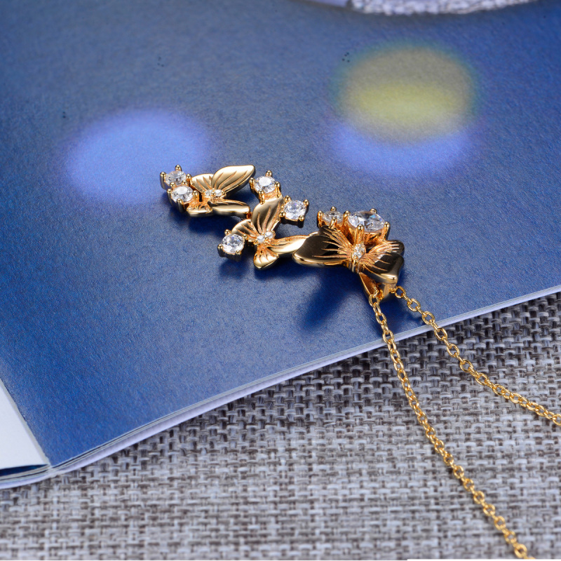 dancing butterfly pendant necklace
